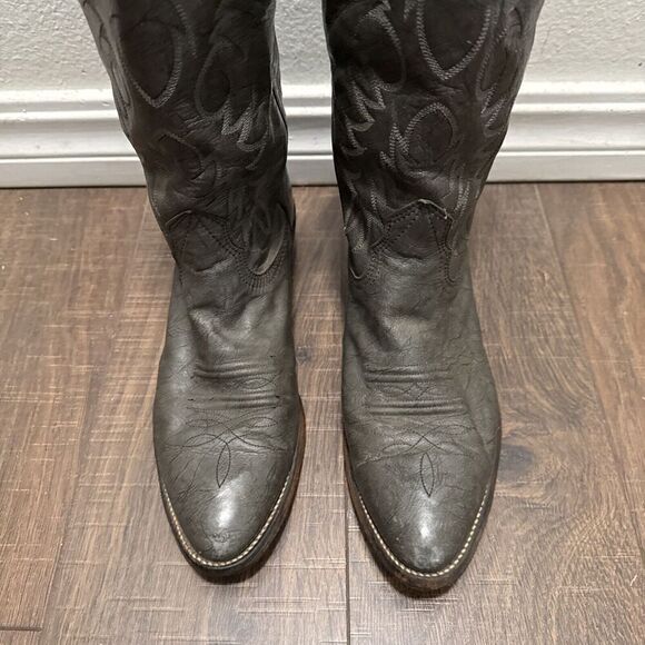 NOCONA‎ Mens Size 7.5D Vintage Gray Leather Cowboy Western Boots Rodeo main image 7
